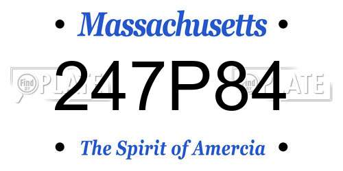 247P84 Massachusetts License Plate
