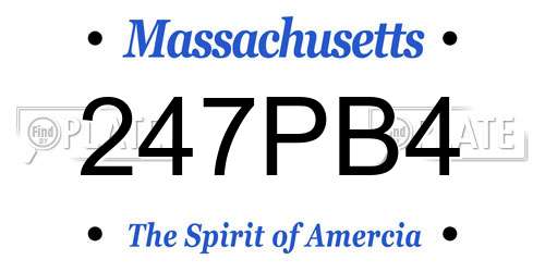 247PB4 Massachusetts License Plate