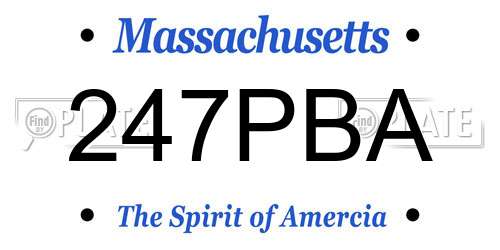 247PBA Massachusetts License Plate