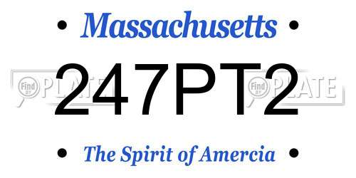 247PT2 Massachusetts License Plate