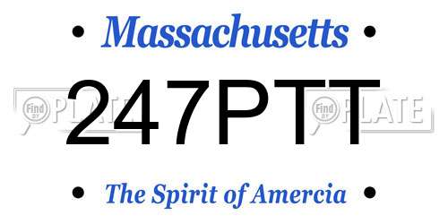 247PTT Massachusetts License Plate