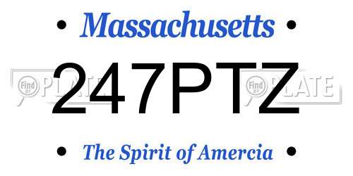 247PTZ Massachusetts License Plate