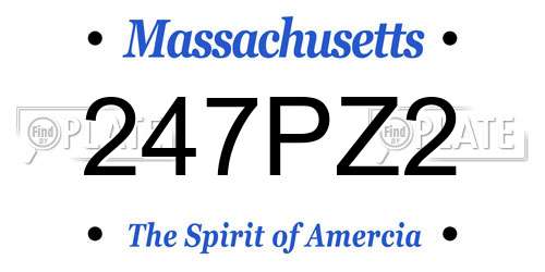247PZ2 Massachusetts License Plate