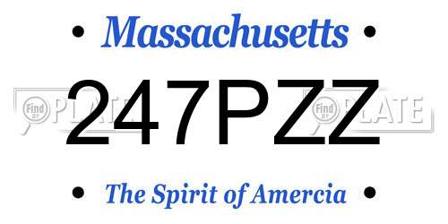 247PZZ Massachusetts License Plate