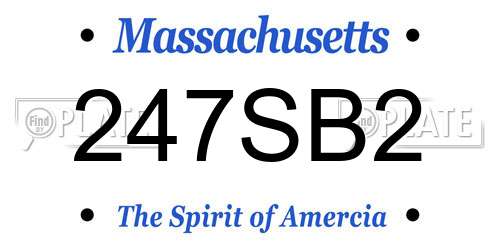 247SB2 Massachusetts License Plate