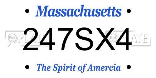 247SX4 Massachusetts License Plate