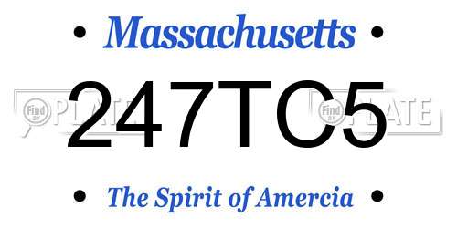 247TC5 Massachusetts License Plate