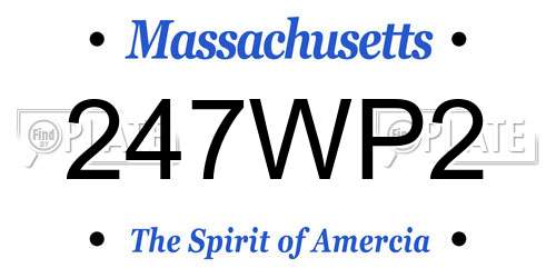 247WP2 Massachusetts License Plate