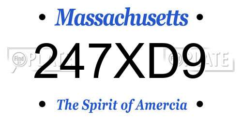 247XD9 Massachusetts License Plate