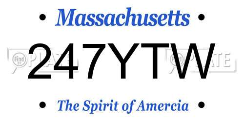 247YTW Massachusetts License Plate