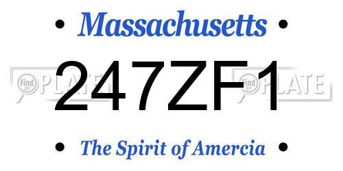 247ZF1 Massachusetts License Plate