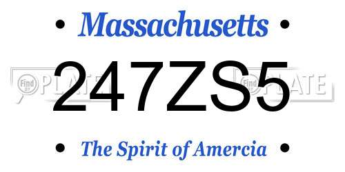 247ZS5 Massachusetts License Plate