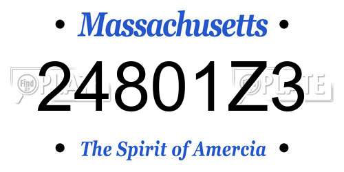 24801Z3 Massachusetts License Plate