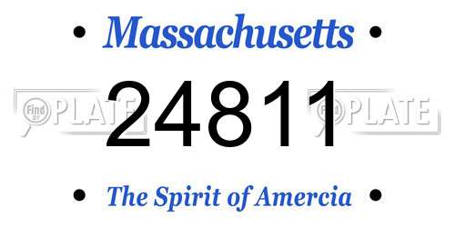 24811 Massachusetts License Plate