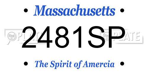 2481SP Massachusetts License Plate