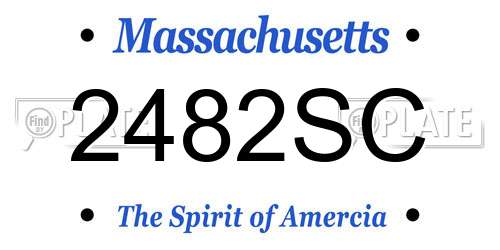 2482SC Massachusetts License Plate