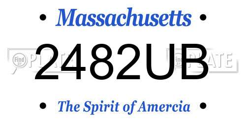 2482UB Massachusetts License Plate