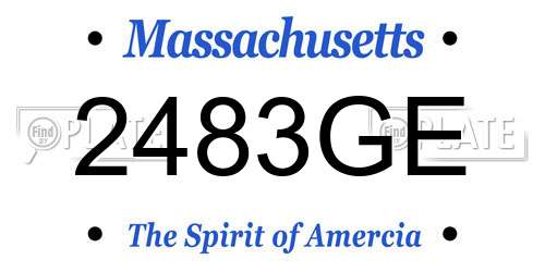 2483GE Massachusetts License Plate