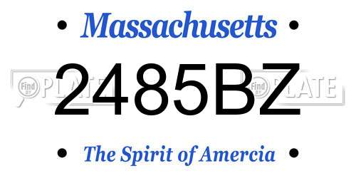 2485BZ Massachusetts License Plate