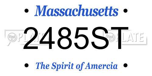 2485ST Massachusetts License Plate