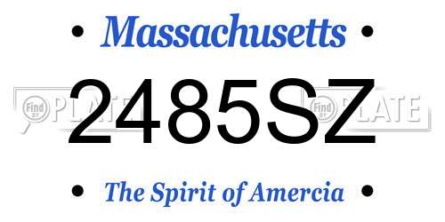 2485SZ Massachusetts License Plate