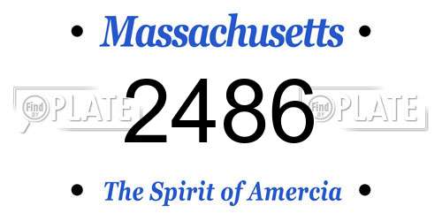 2486 Massachusetts License Plate