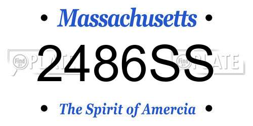 2486SS Massachusetts License Plate