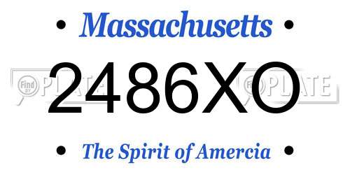 2486XO Massachusetts License Plate