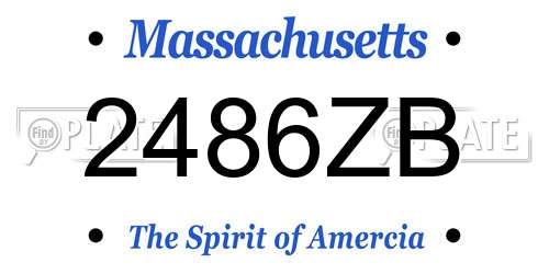 2486ZB Massachusetts License Plate