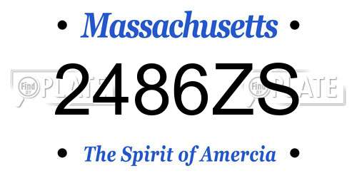 2486ZS Massachusetts License Plate