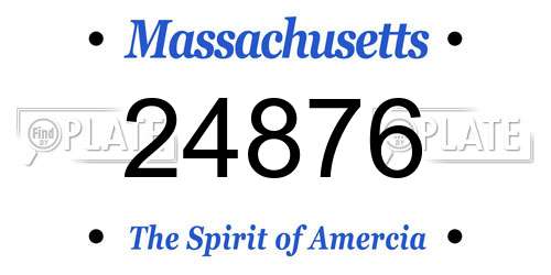 24876 Massachusetts License Plate