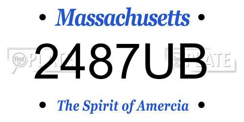 2487UB Massachusetts License Plate