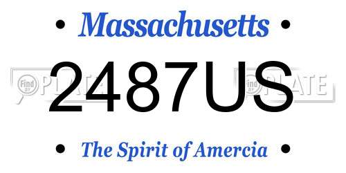 2487US Massachusetts License Plate