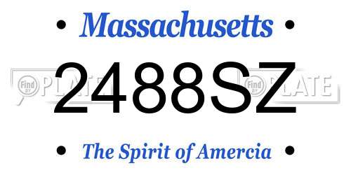 2488SZ Massachusetts License Plate