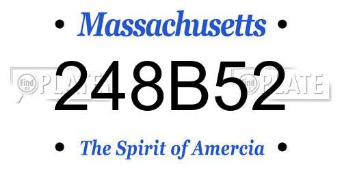 248B52 Massachusetts License Plate