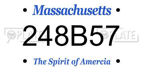 248B57 Massachusetts License Plate