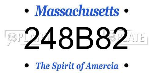 248B82 Massachusetts License Plate