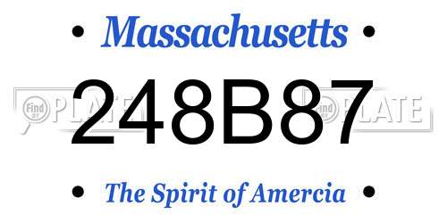 248B87 Massachusetts License Plate