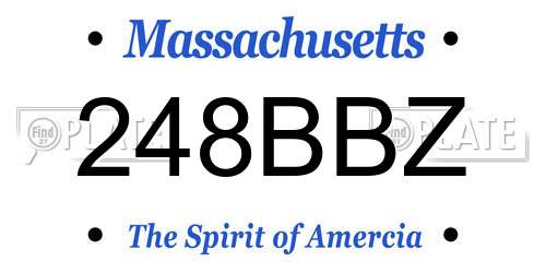 248BBZ Massachusetts License Plate