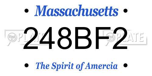 248BF2 Massachusetts License Plate