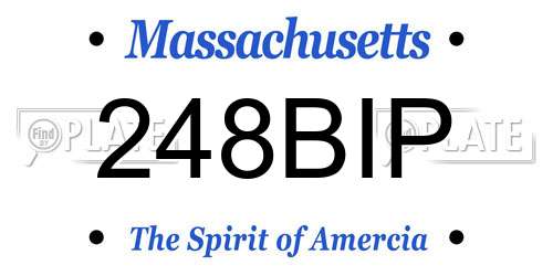 248BIP Massachusetts License Plate