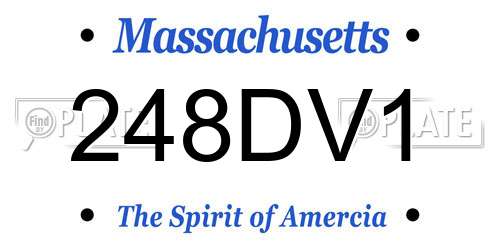 248DV1 Massachusetts License Plate