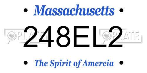 248EL2 Massachusetts License Plate
