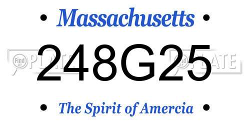 248G25 Massachusetts License Plate