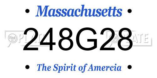 248G28 Massachusetts License Plate