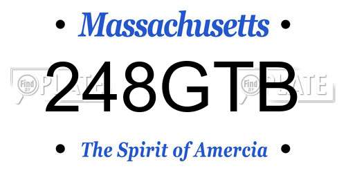 248GTB Massachusetts License Plate
