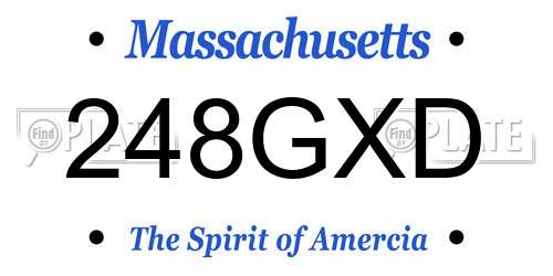 248GXD Massachusetts License Plate