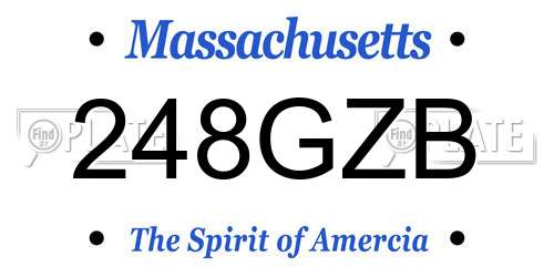 248GZB Massachusetts License Plate