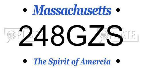 248GZS Massachusetts License Plate