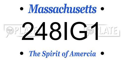 248IG1 Massachusetts License Plate